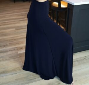 Navy blue maxi skirt.