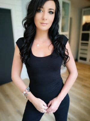 Black fitted bamboo top.