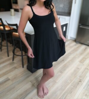 Basic black dress.