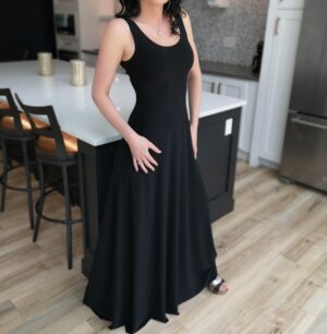 Black maxi tank dress.