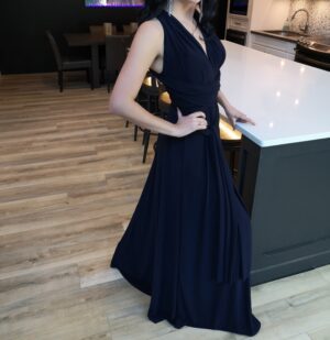Navy wrap dress.