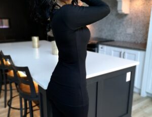 Black long-sleeve basic bamboo top.