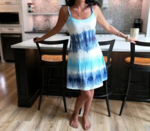 Mini blue and white sun dress.
