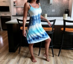 Mini blue and white sun dress.