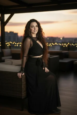 Maxi Black Mesh Skirt
