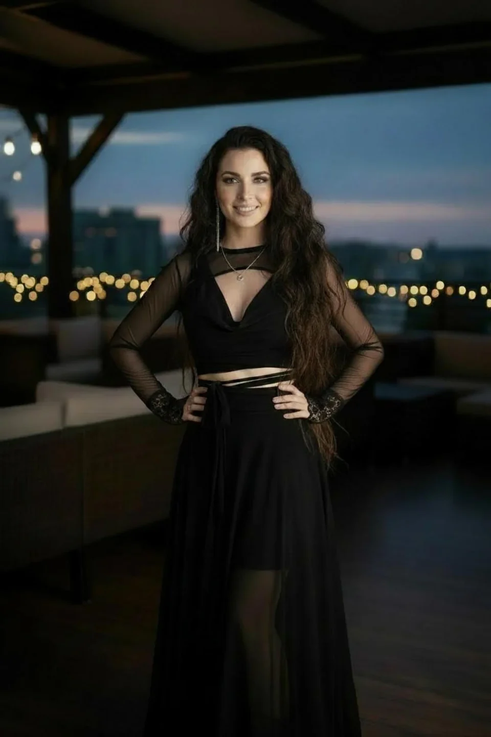 Maxi Black Mesh Skirt