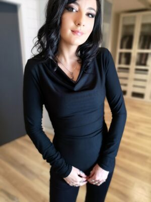 Soft black bamboo long sleeve top.