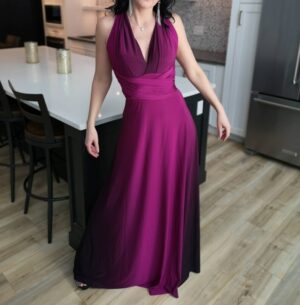 Purple ombre wrap dress.