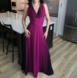 Purple ombre wrap dress.