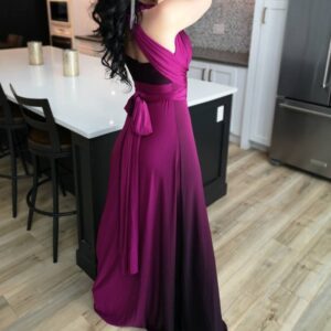 Purple ombre wrap dress.