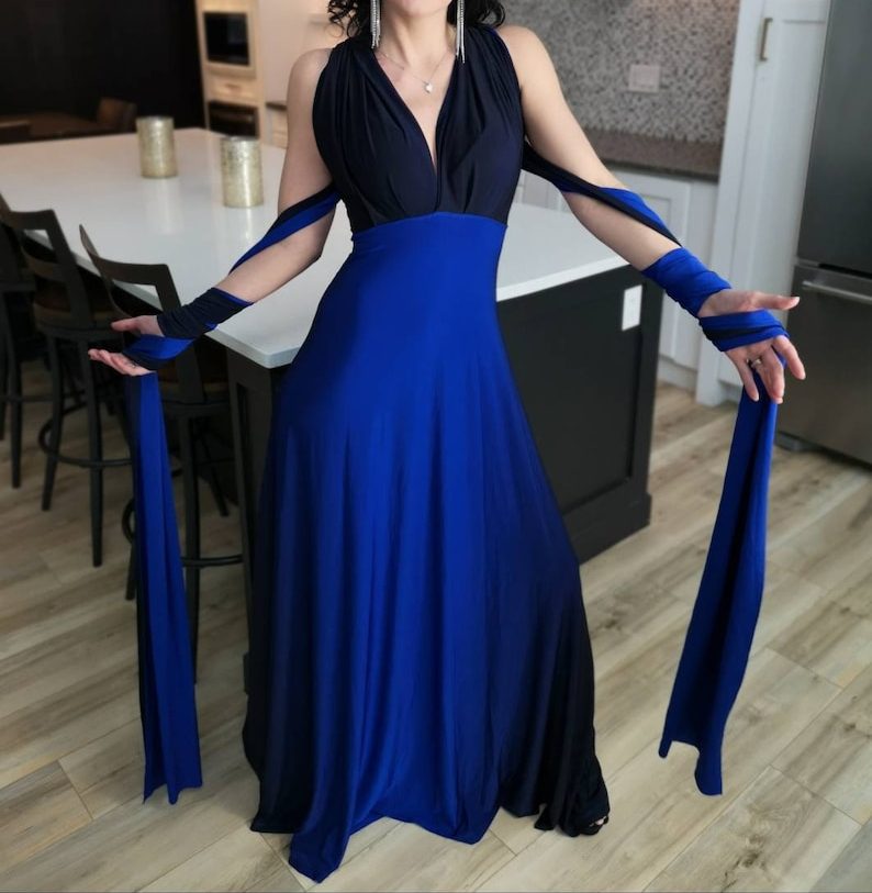 Blue and black ombre maxi dress.