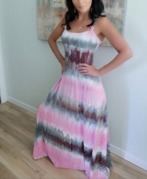 Pink cotton candy maxi dress.
