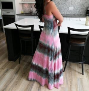 Pink cotton candy maxi dress.