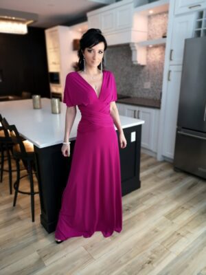 Maxi pink rap dress.