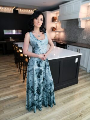 Gorgeous greenish teal maxi tie-dye dress.