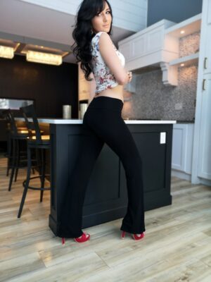 Stylish black fitted bamboo pant.