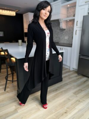 Long sleeve bamboo cardigan.