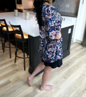 Blue paisley chiffon flowing cover up.