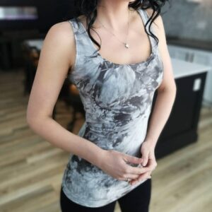 Gray tie-dye basic tank top.