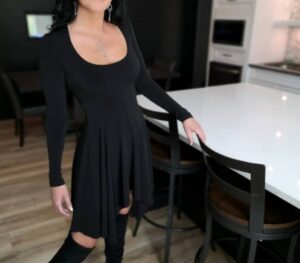 Black long sleeve dress.