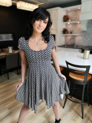 Puppy dog print short dress.