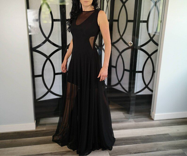 Black mesh dress.