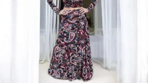 Maxi Paisley A-line Skirt,