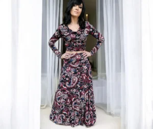 Maxi Paisley A-line Skirt,