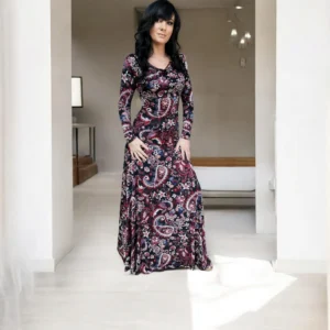 Maxi Paisley A-line Skirt,