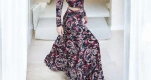 Maxi Paisley A-line Skirt,