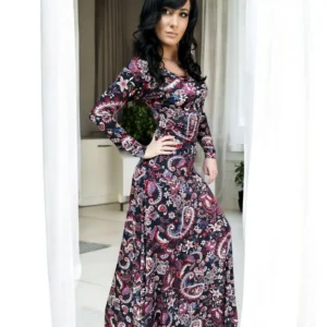 Maxi Paisley A-line Skirt,