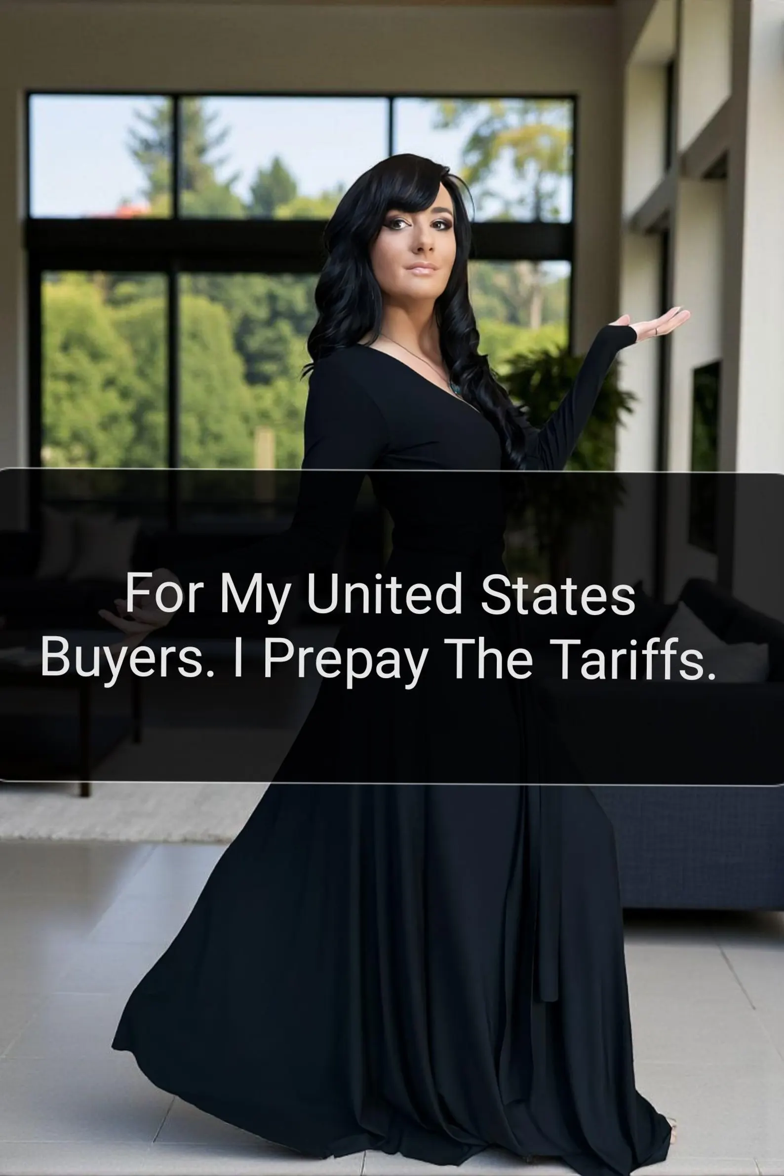 Maxi Black Long-Sleeve Bamboo Fitted Wrap Dress | Genessa Jackson