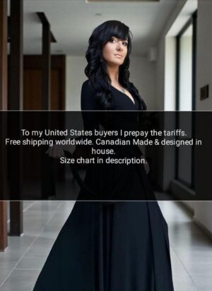 Black maxi dress with keyhole cutout and front slit - stretchy, versatile and flowy.