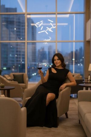 Black maxi dress with keyhole cutout and front slit - stretchy, versatile and flowy.