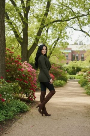 Viscose blend bark texture knit top, with long sleeves and oversized cowl neck.