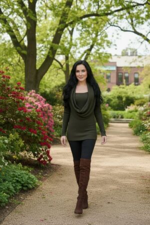 Viscose blend bark texture knit top, with long sleeves and oversized cowl neck.