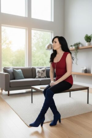 Basic fitted cap-sleeve fire red modal top.