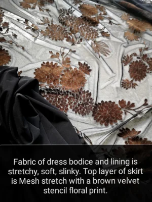 Black Wrap Dress with Mesh Overlay and Reversible Design