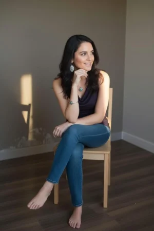 Cowl Neck Tank in Dark Purple Blue, Comfortable Fitted Top