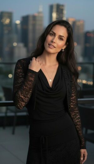 Stretchy Crop Lace Jacket, Long Sleeve Fitted Top