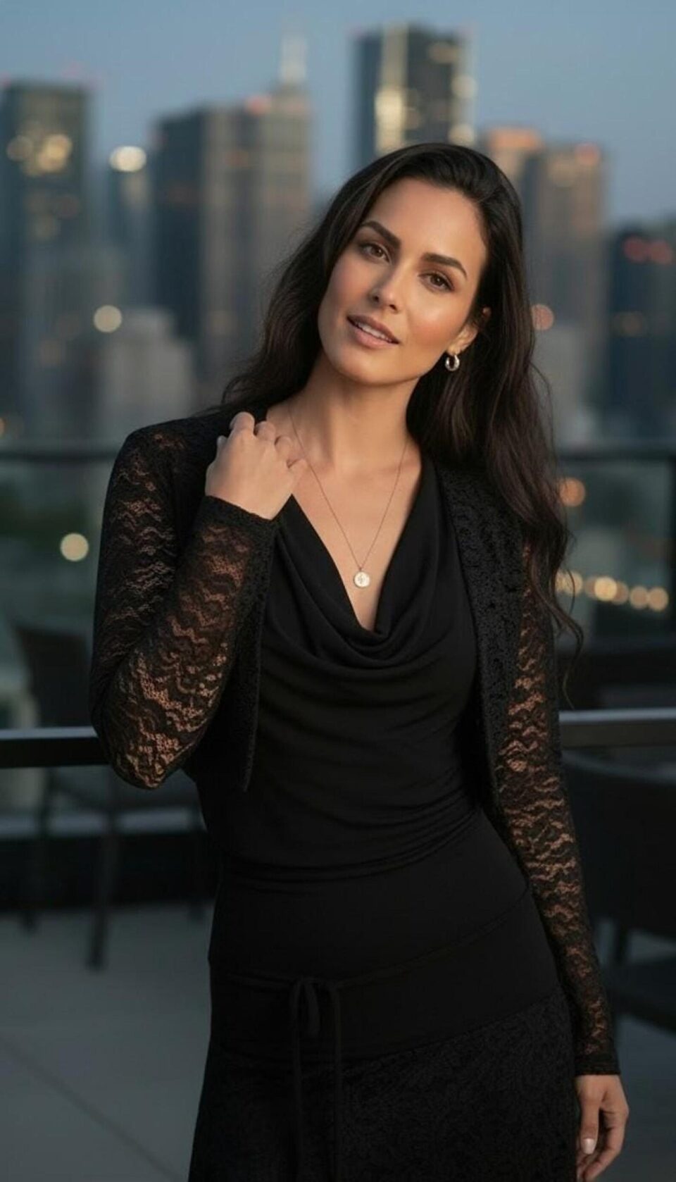 Stretchy Crop Lace Jacket, Long Sleeve Fitted Top