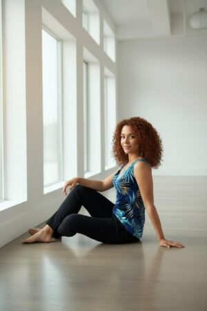 Cowl Neck Top in Vibrant Tropical Print, Fitted Summer Style